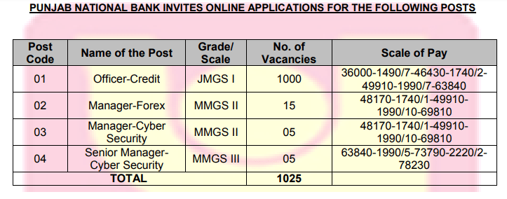 Pnb credit officer recruitment 2024